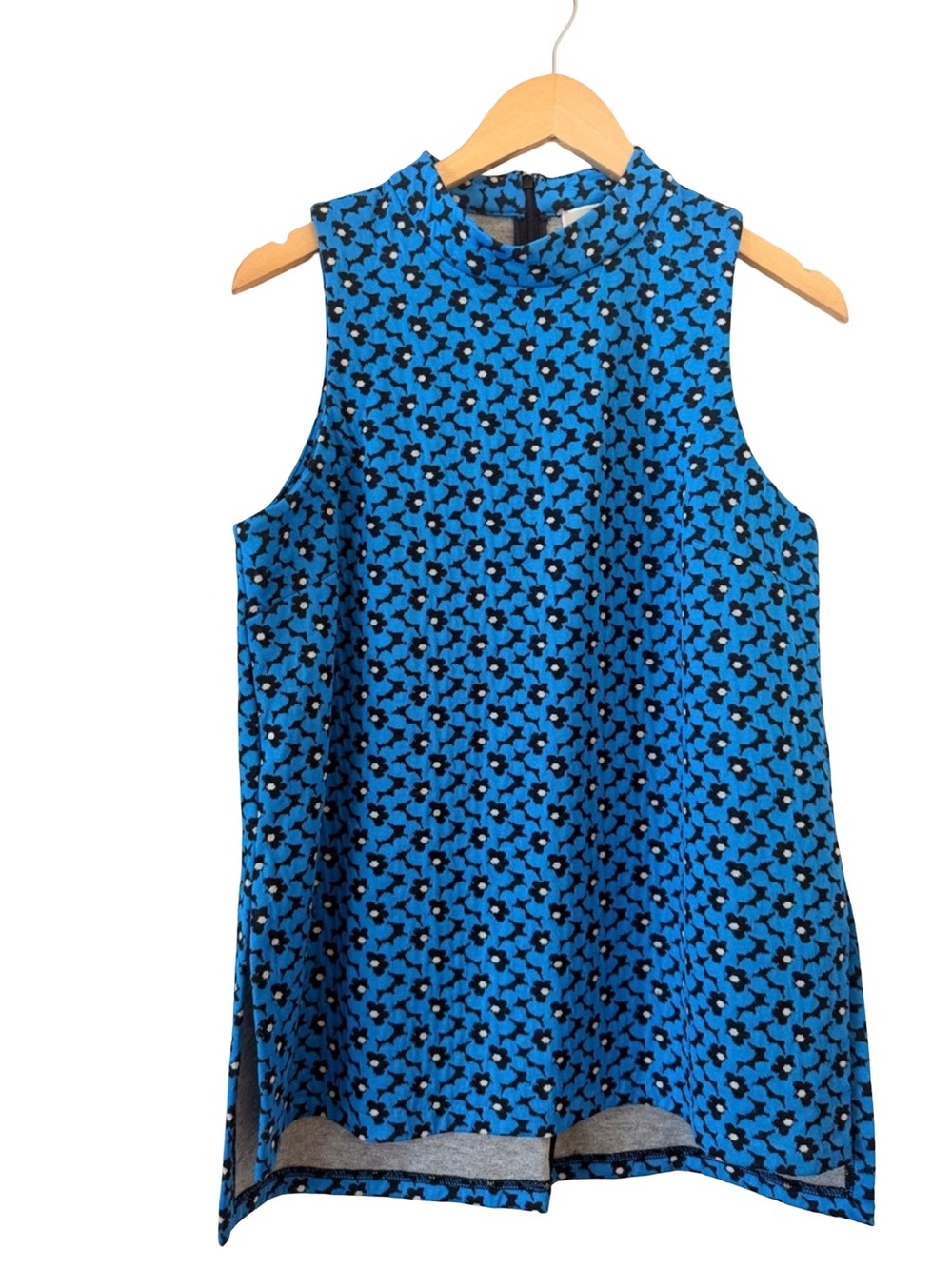 MICHAEL Michael Kors Bright Blue Floral Mock Neck Tank